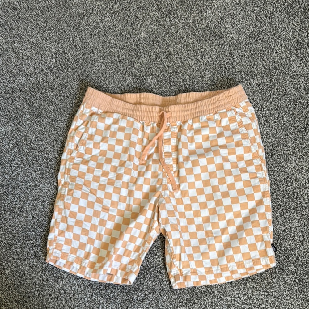 Vintage Vans Checkered Orange and White Shorts